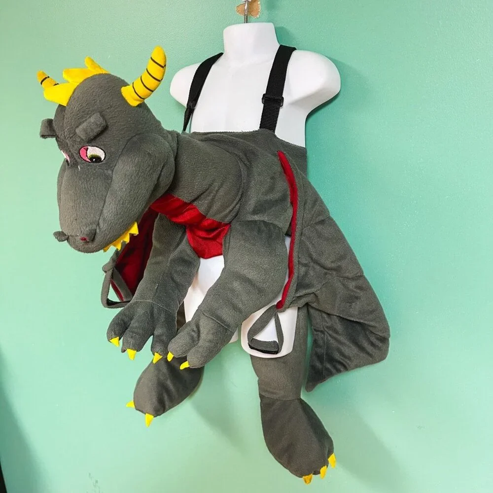 Dragon Costume Toddler Kids Fleece Dress Up Adjustable Strap One Size